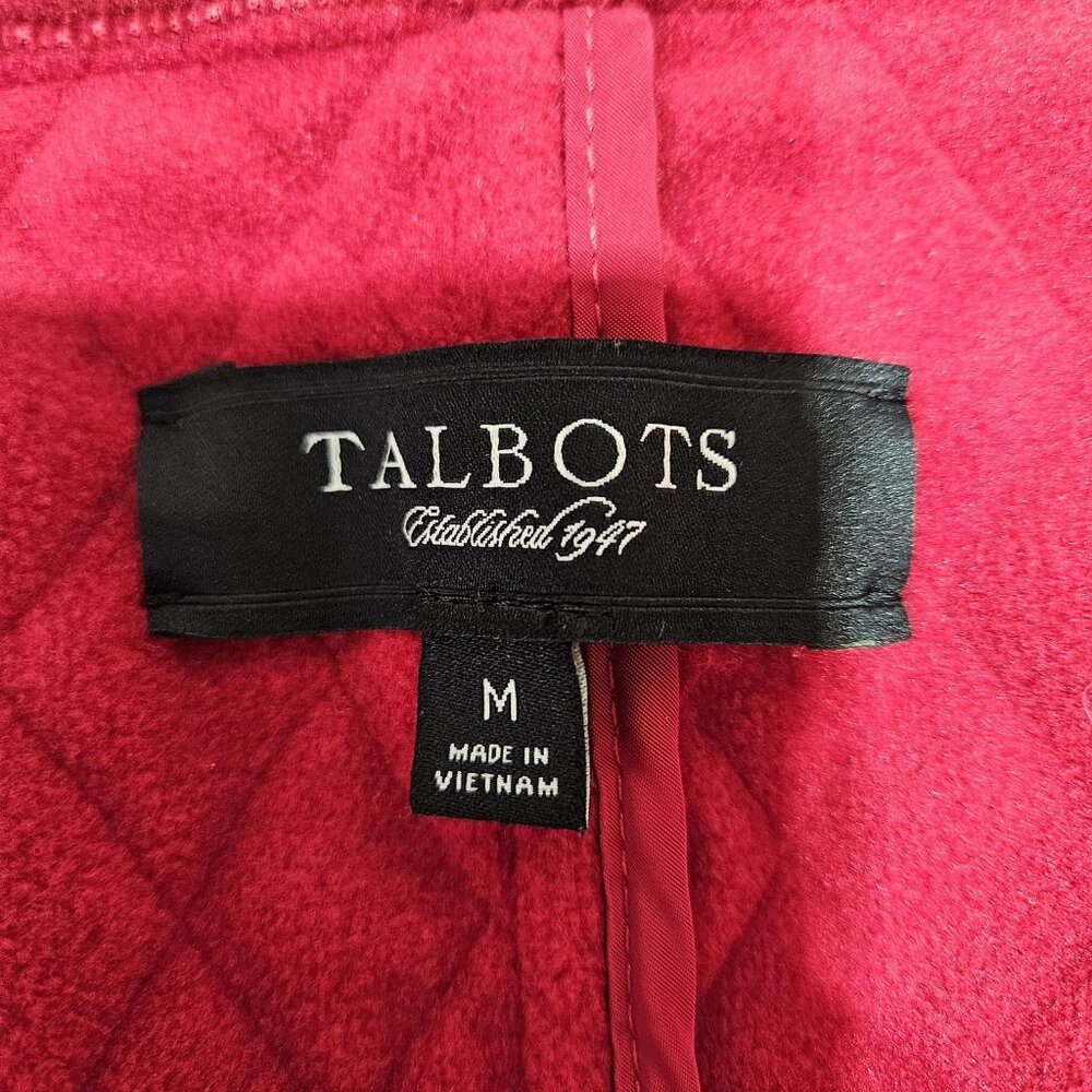 Talbots Vest Womens Medium Red Quilted Puffer Button Pockets Lined Warm Corduroy - Picture 12 of 14